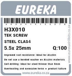 H3X010 - Tek Screw Steel Class 4 -H3X010_label_T